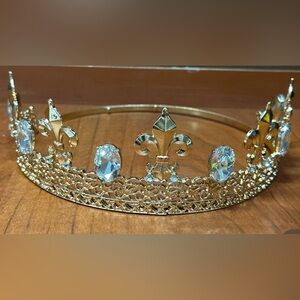 Gold Tiara with Crystal Accents